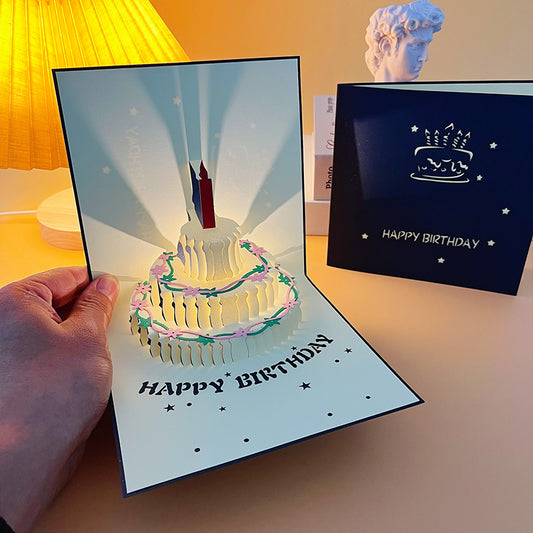 Happy Birthday Candy Cake Card with LED Light & Music