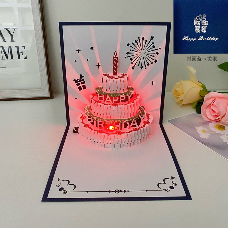 Happy Birthday Candy Cake Card with LED Light & Music