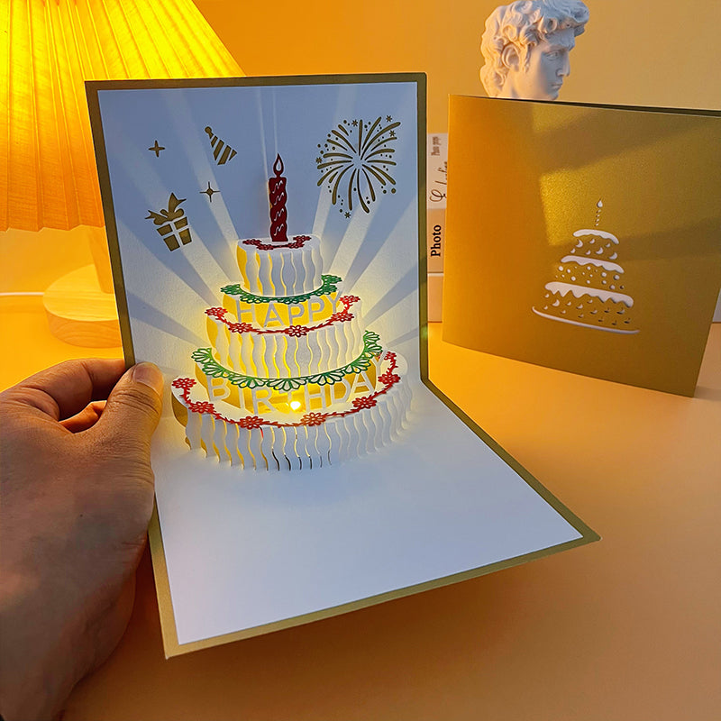 Happy Birthday Candy Cake Card with LED Light & Music