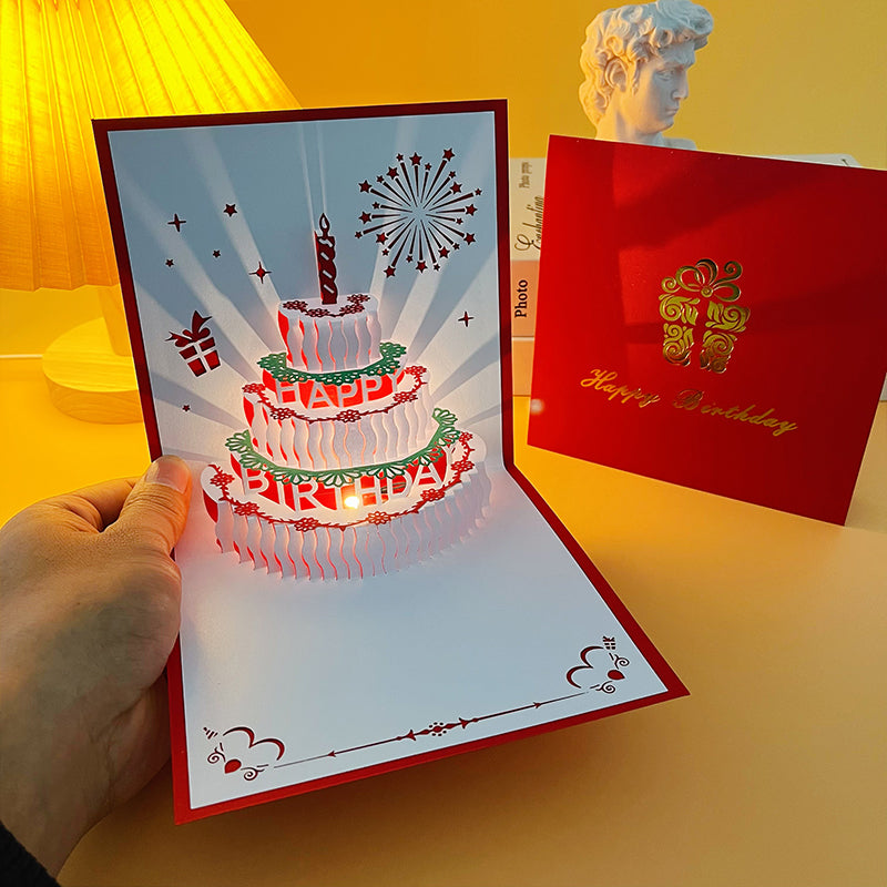 Happy Birthday Candy Cake Card with LED Light & Music